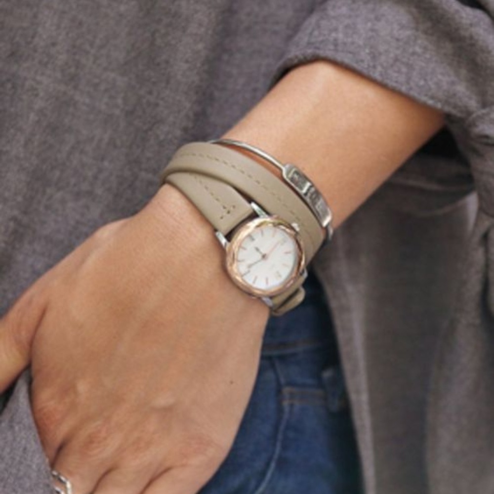 Interchangeable Double Wrap Watch Strap - Latte